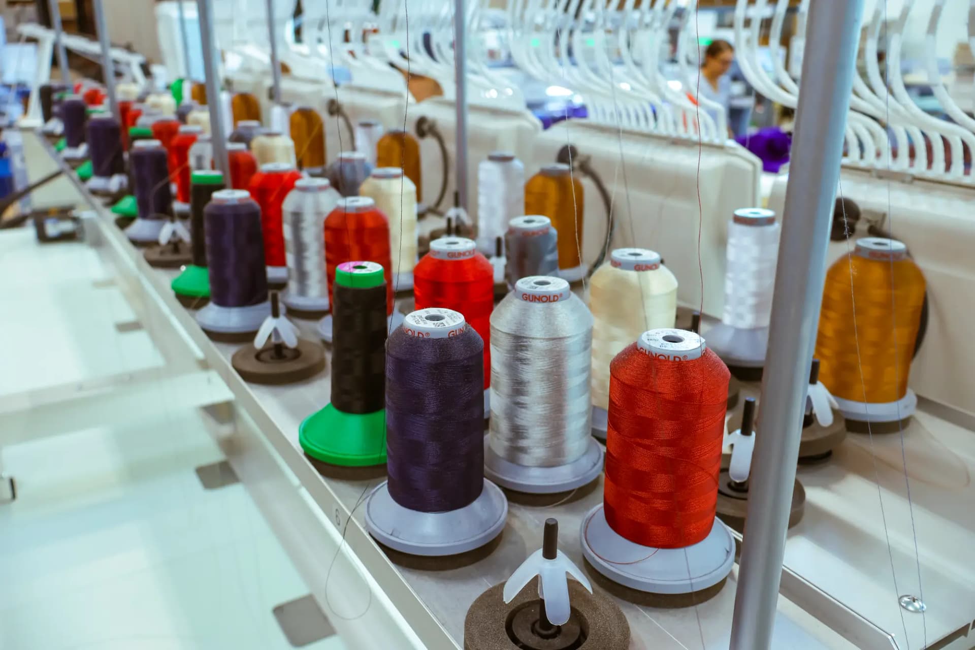 Thread spools and garment materials